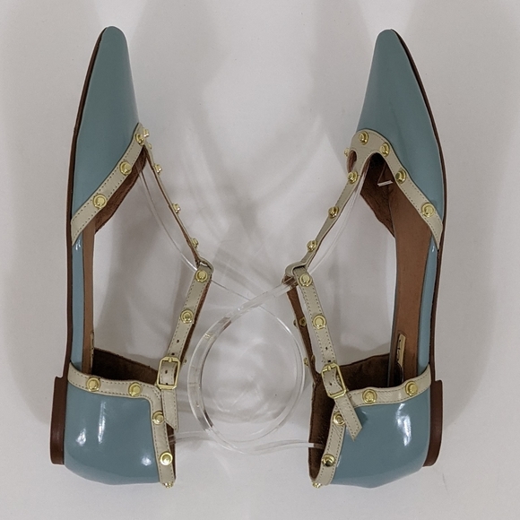 Halogen Olson Blue Patent Leather Studded Flats - Picture 8 of 10